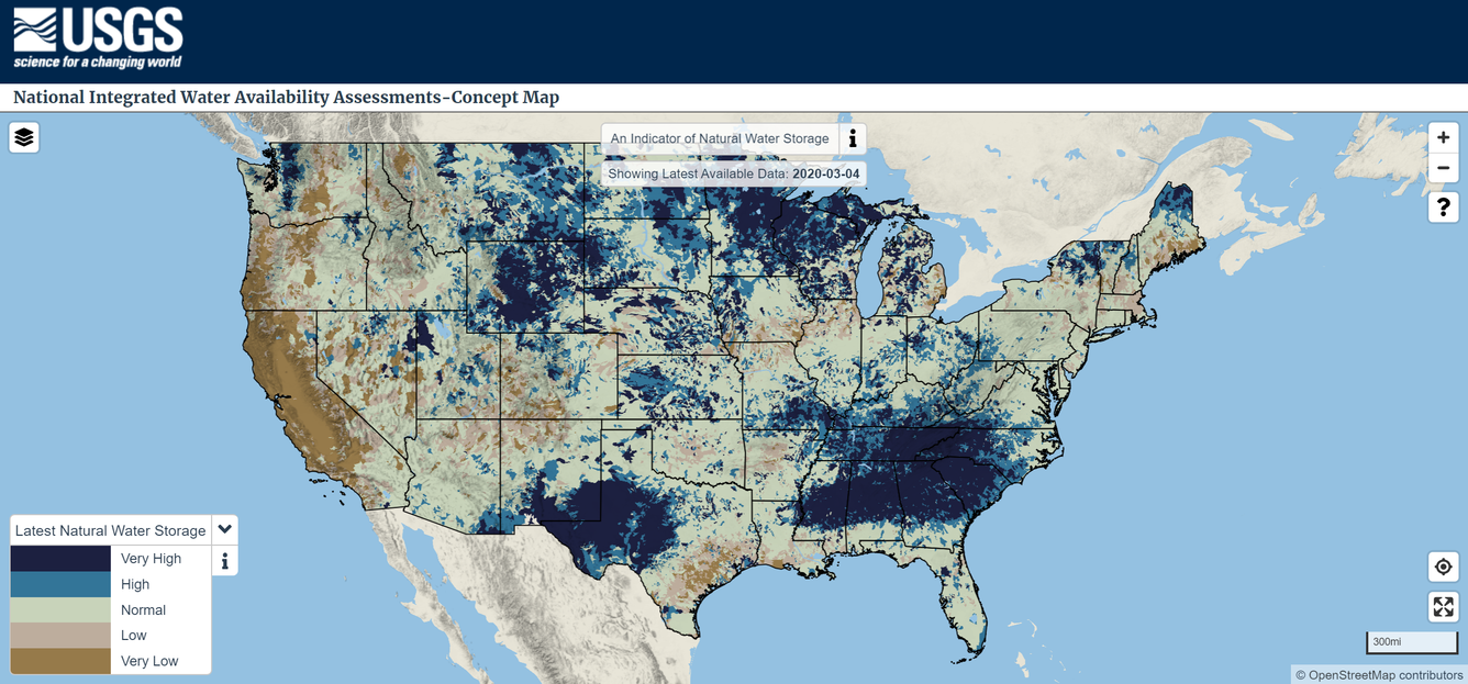 Screenshot of the National Integrated Water Availability Assessments concept map taken March 5, 2020