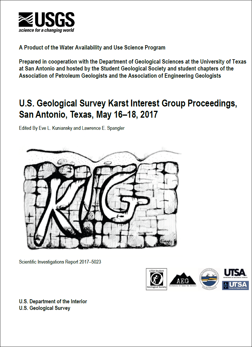 Screenshot of the USGS Karst Interest Group 2017 proceedings report cover