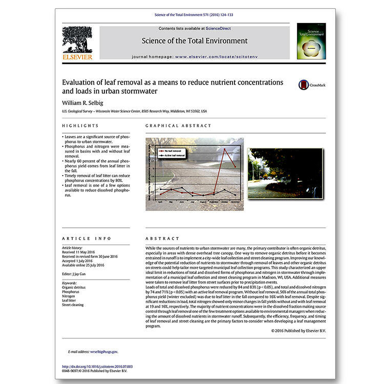 Screenshot of a leaf collection journal article
