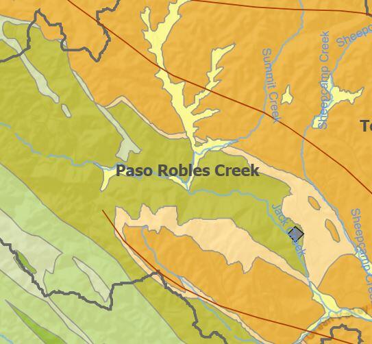 map excerpt displaying geology