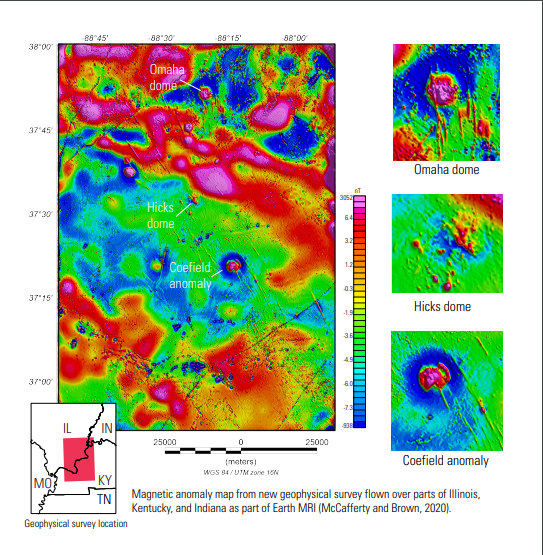 Image shows airborne geophysical scans of the upper Ohio River Valley