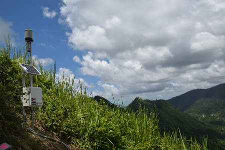 Landslide area where monitoring device was placed in Utado, Puerto Rico.