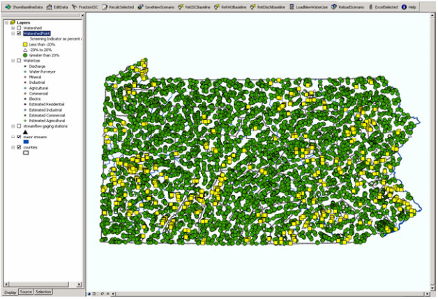 Opening screen of the water-analysis screening tool WAST.