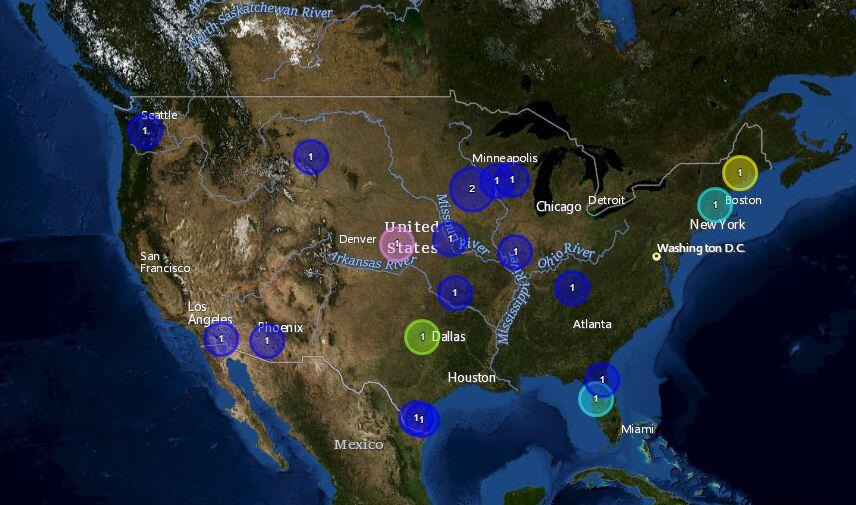 Map of United States showing disease location information.