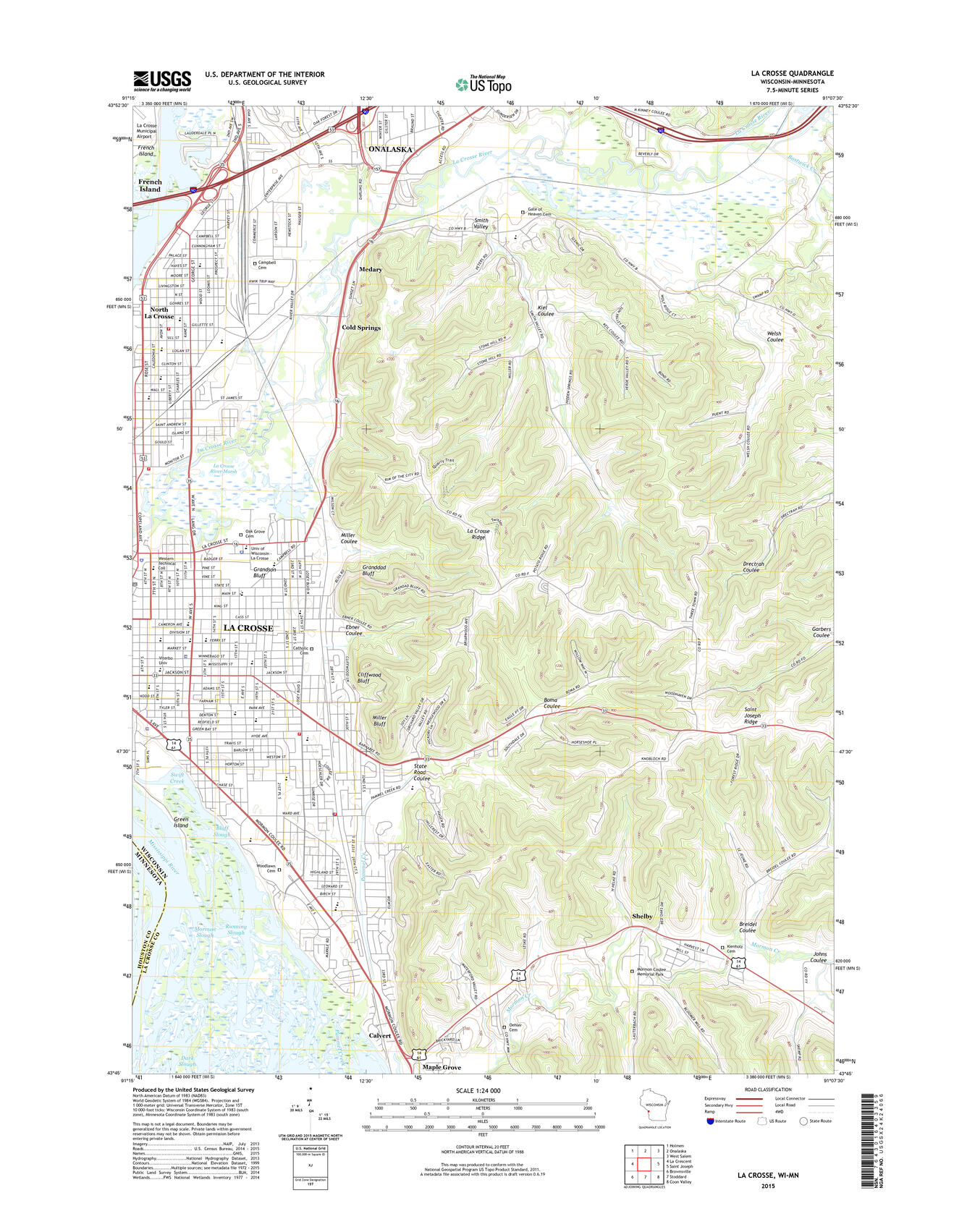 WI LaCrosse US Topo (Browse Image for Story Map)