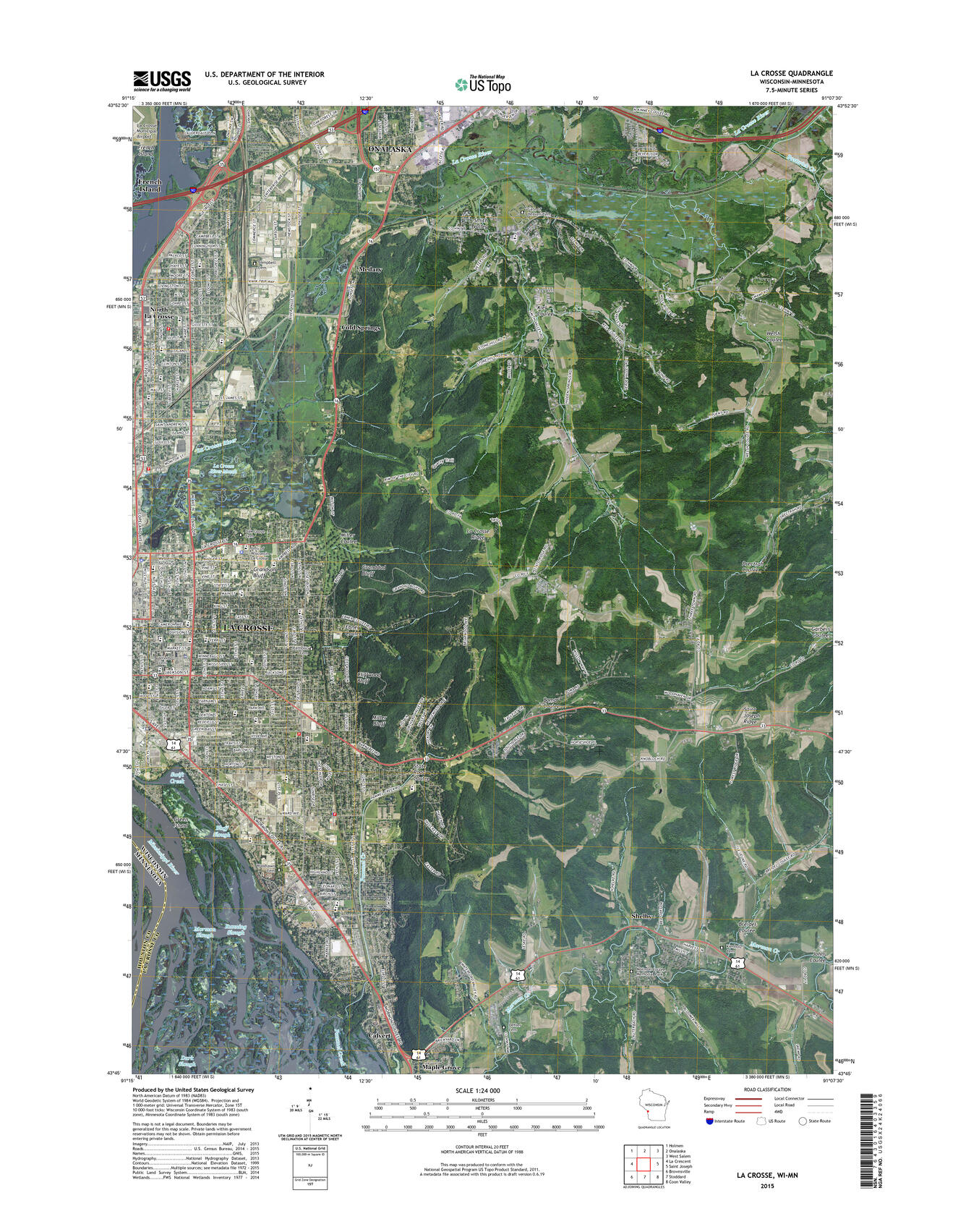 WI LaCrosse US Topo (Ortho Layer, Browse Image for Story Map)