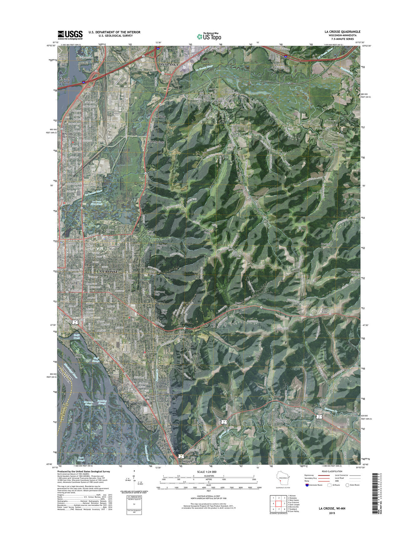 WI LaCrosse US Topo (Ortho Relief Layers, Browse Image for Story Map)