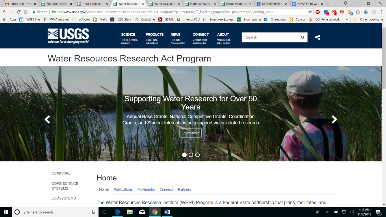 Water Resources Research Act Program