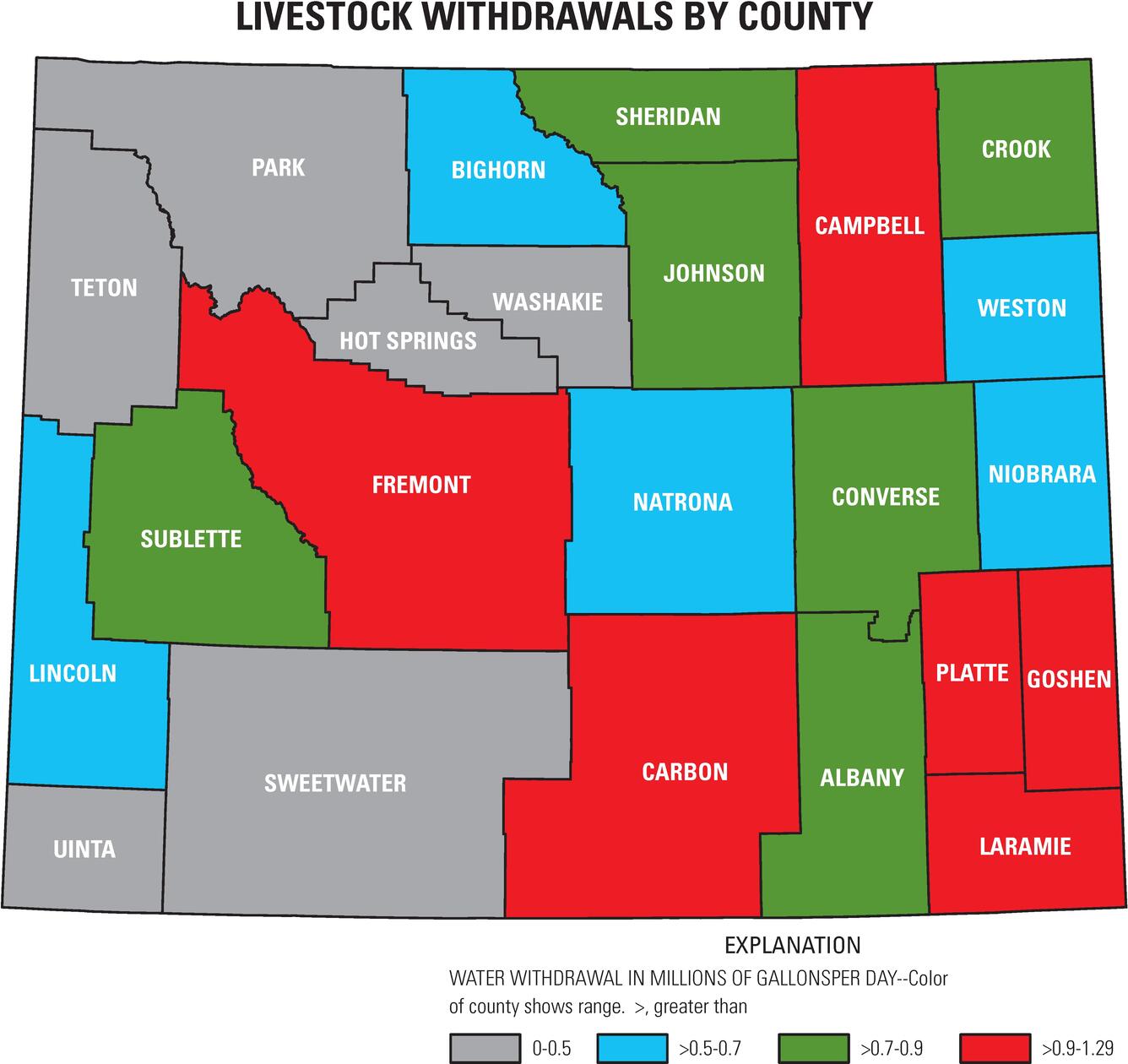 Wyoming 2015 Water Use Livestock Withdrawals by County