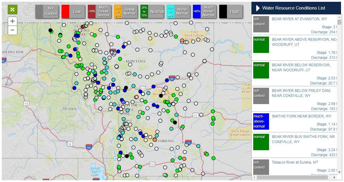 WY-MT Current Water Conditions