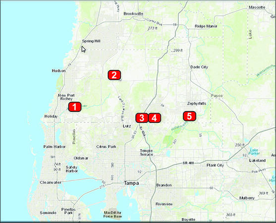 Current Caribbean-Florida Water Science Center Watercam Locations