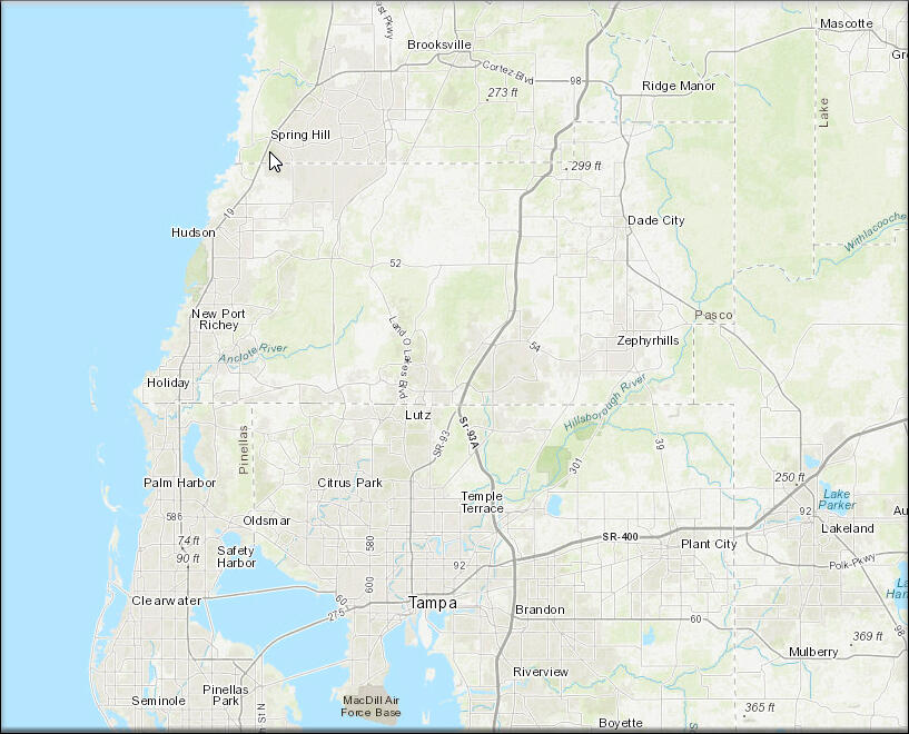 Topo Map west Florida