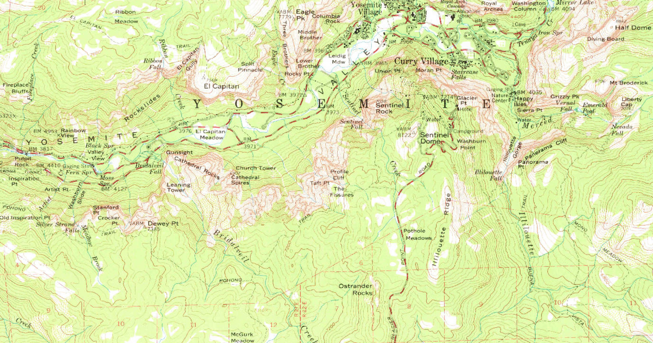 trail map yosemite valley