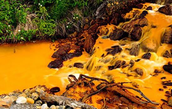 Acid mine drainage near the Tulsequa River