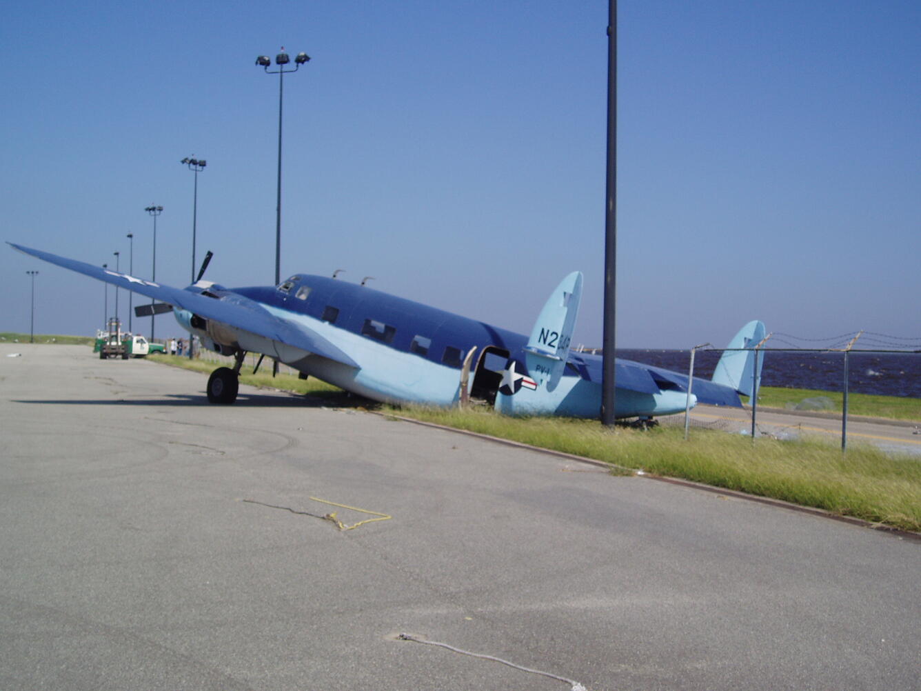 Hurricane damage - downed plane