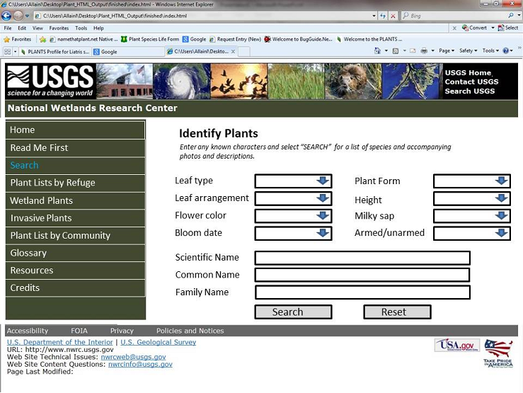 A WEB Based Searchable Plant Database and Photo Gallery of the Plants of Louisiana