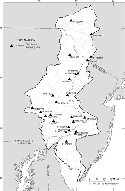 Map of Fish Tissue Sampling Sites