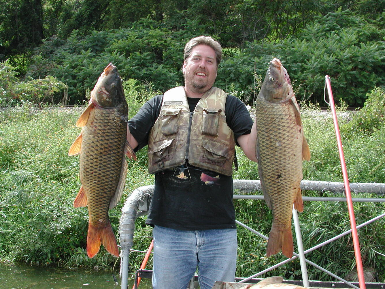 Andy Bartels doing fish monitoring field work