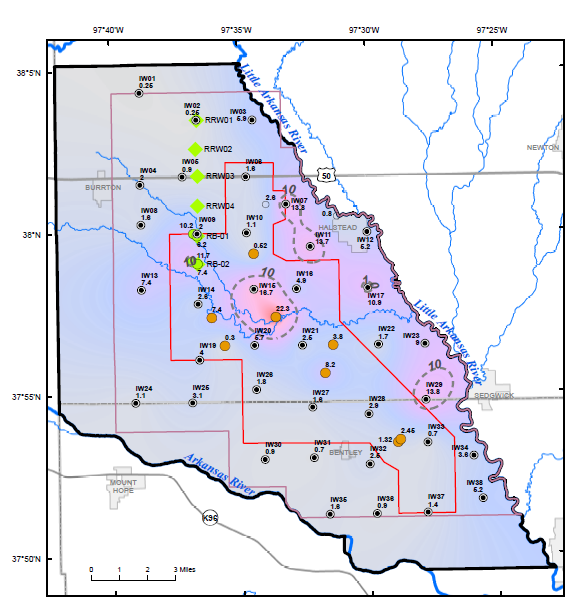 Average arsenic concentrations in shallow wells, 2013 only