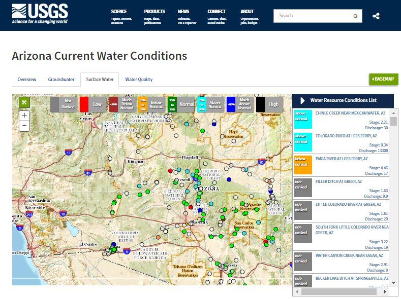 Arizona Water Science Center Current Water Conditions