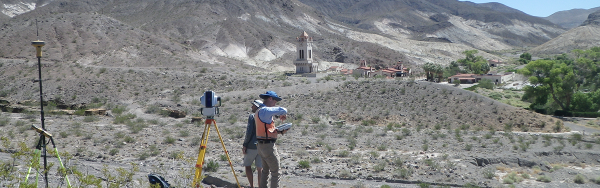 Surveying Grapevine and Tie Canyons near Scotty's Castle, Death Valley, CA