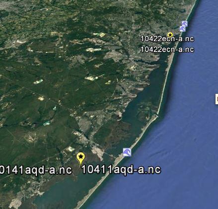 Screen grab of study sites for Barnegat Bay, NJ data release