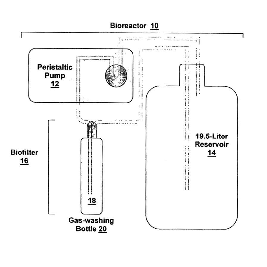 A Bioreactor for the Oxidation of the Fumigant Methyl Bromide Patent Drawing, US Patent 6,916,446.