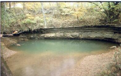 A blue-hole spring, Orangeville Rise, Indiana (sixty feet in diameter).