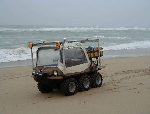 SWASH system platform is a six-wheel amphibious buggy, approximately 2.4 meters long