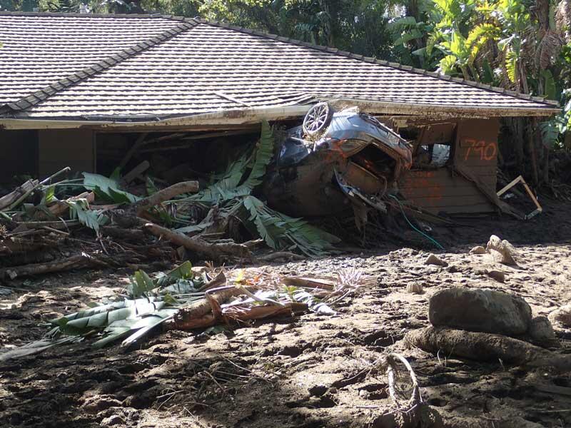 The aftermath of the January 9, 2018 debris flows in Montecito, California.