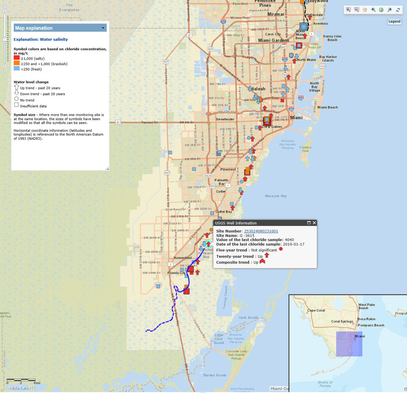 Water Level and Salinity Analysis Mapper