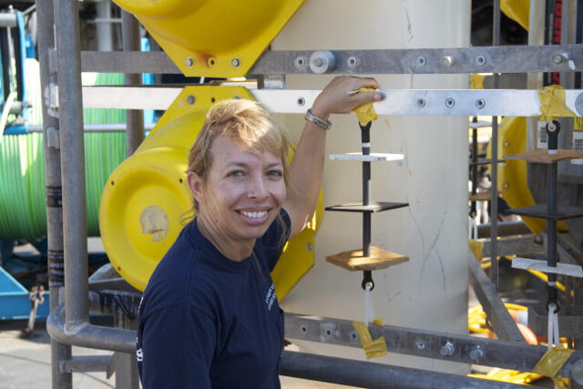 Christina Kellogg on the NOAA Ship Nancy Foster