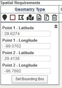 Spatial requirements screenshot of the tools and options to use.