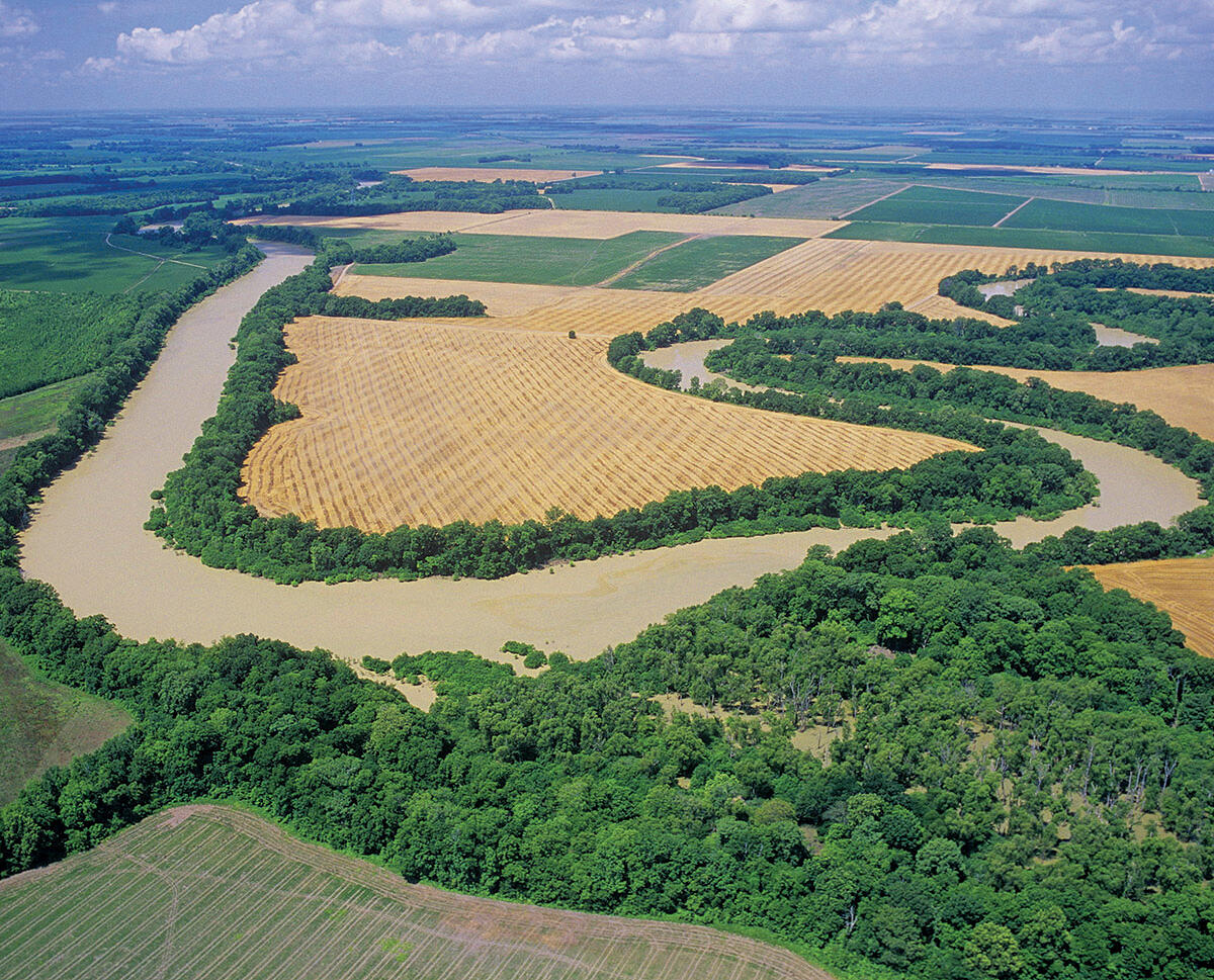 Arial view of the Mississippi River