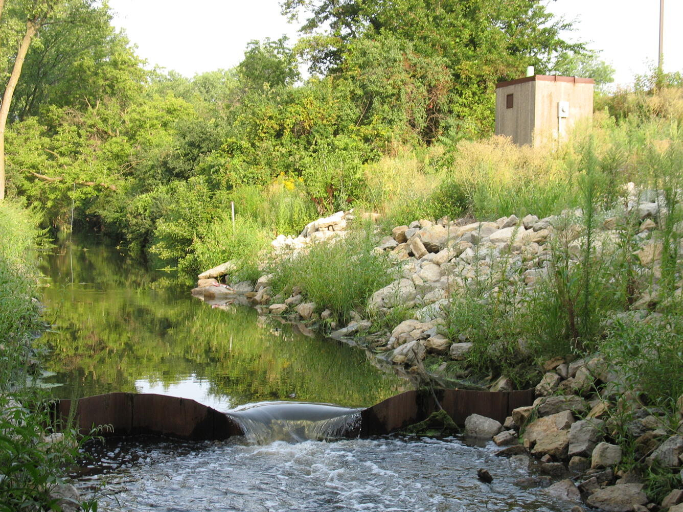 Photograph of Pheasant Branch Creek at U.S. Geological Survey streamflow-gaging station (05427948),