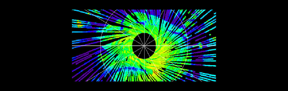 Lambert albedo (.3-3um) mosaics made from 11 days of data from April, 2001; the Martian mid-summer season
