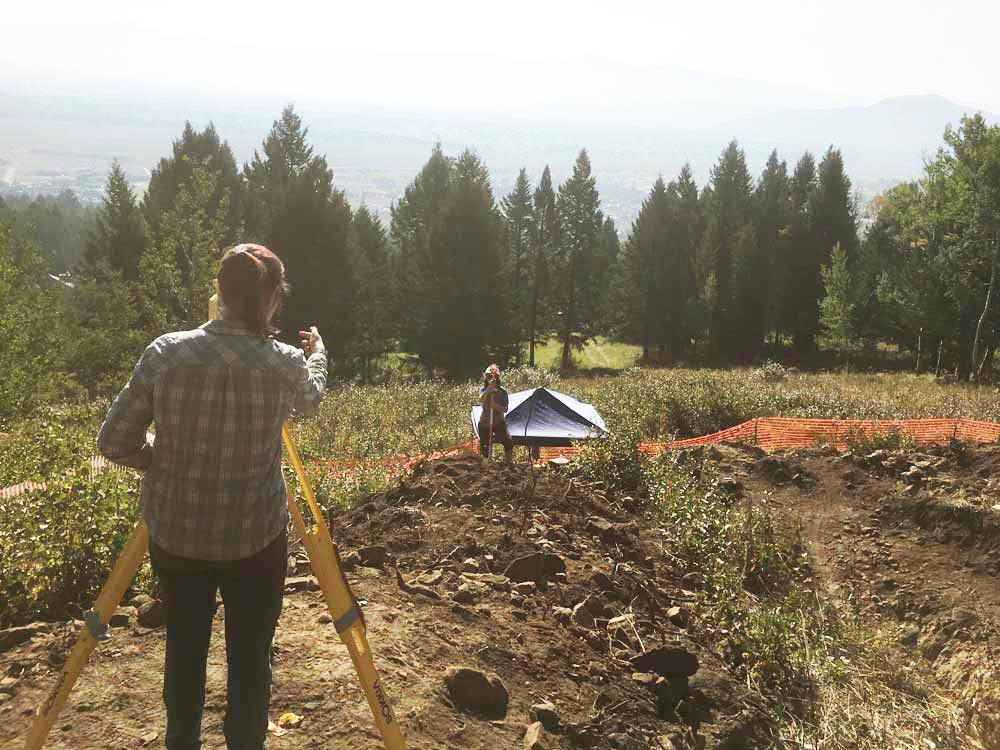 Setting up the total station