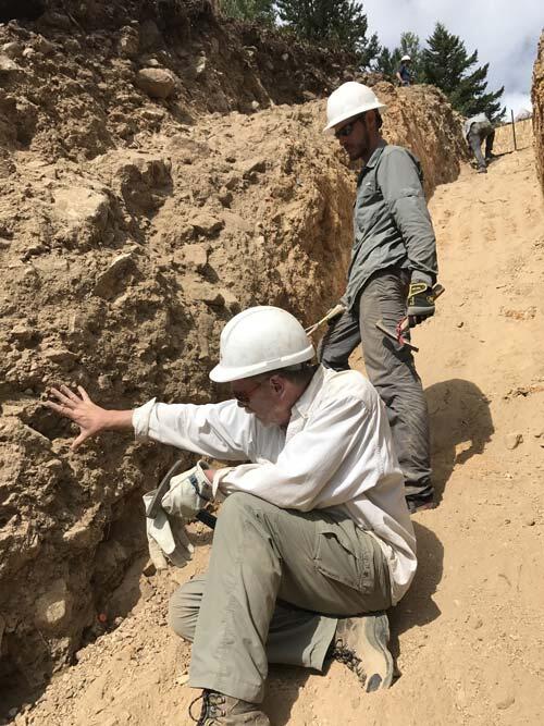 Scientists analyze features on trench walls