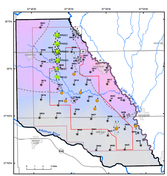 Average arsenic concentrations in deep wells, 1995-2012