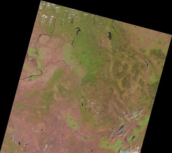 ISRO AWiFS scene covering Idaho, Eastern WA and OR, Western MT 