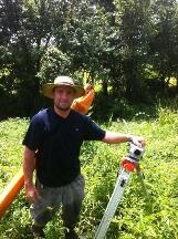 Donnie Keeling with GPS unit used to run surface water levels