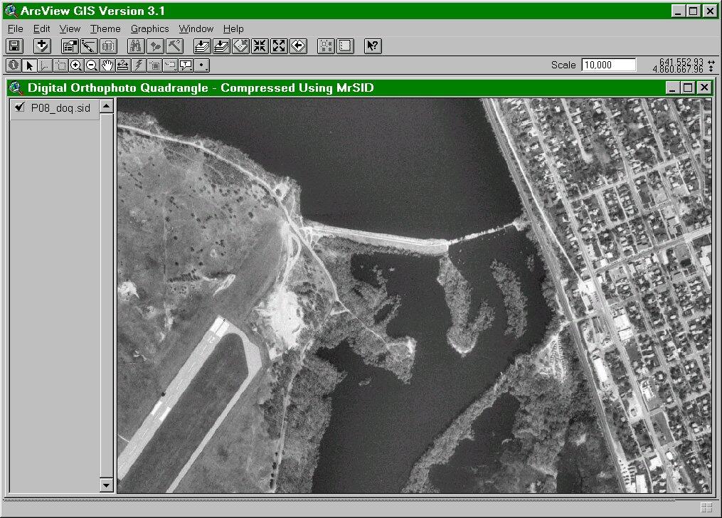 Digital Orthophoto Quadrangles (DOQ) example