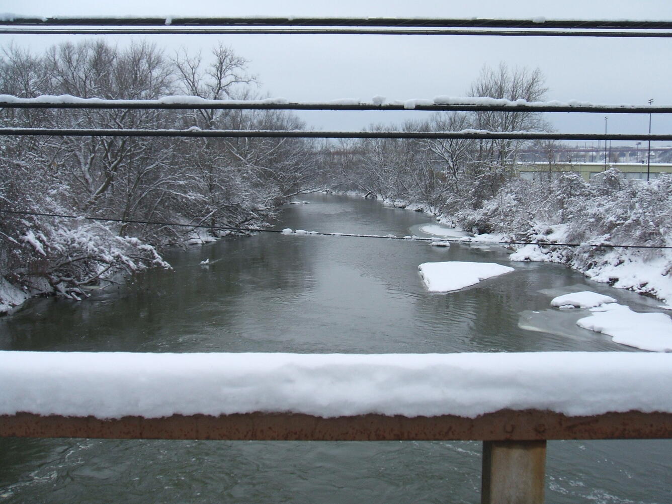 Cuyahoga River at Independence OH - downstream from bridge