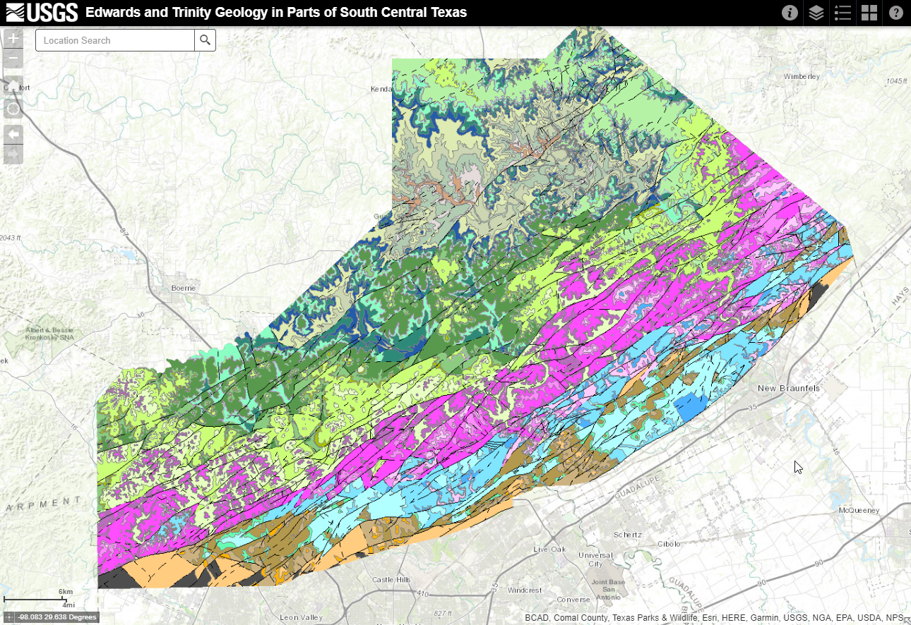 Screen shot of the Edwards and Trinity Geology in Parts of South Central Texas