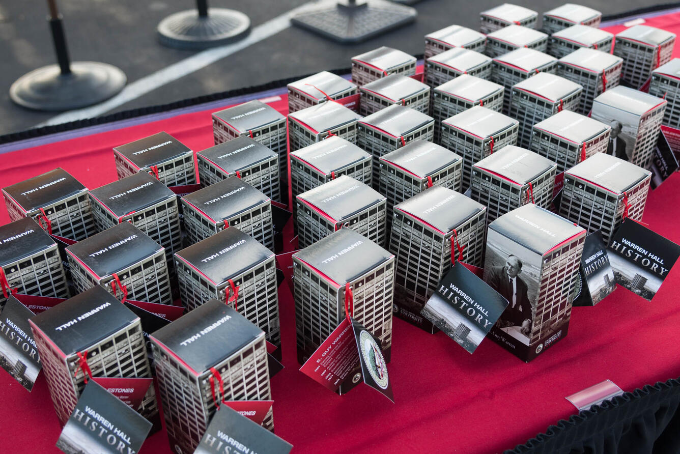 memorabilia containing a piece of concrete from the building