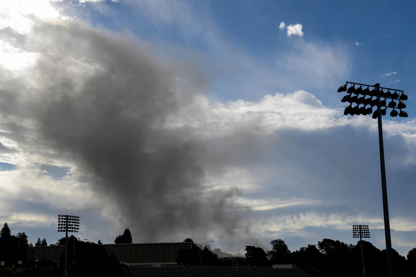 rubble and smoke