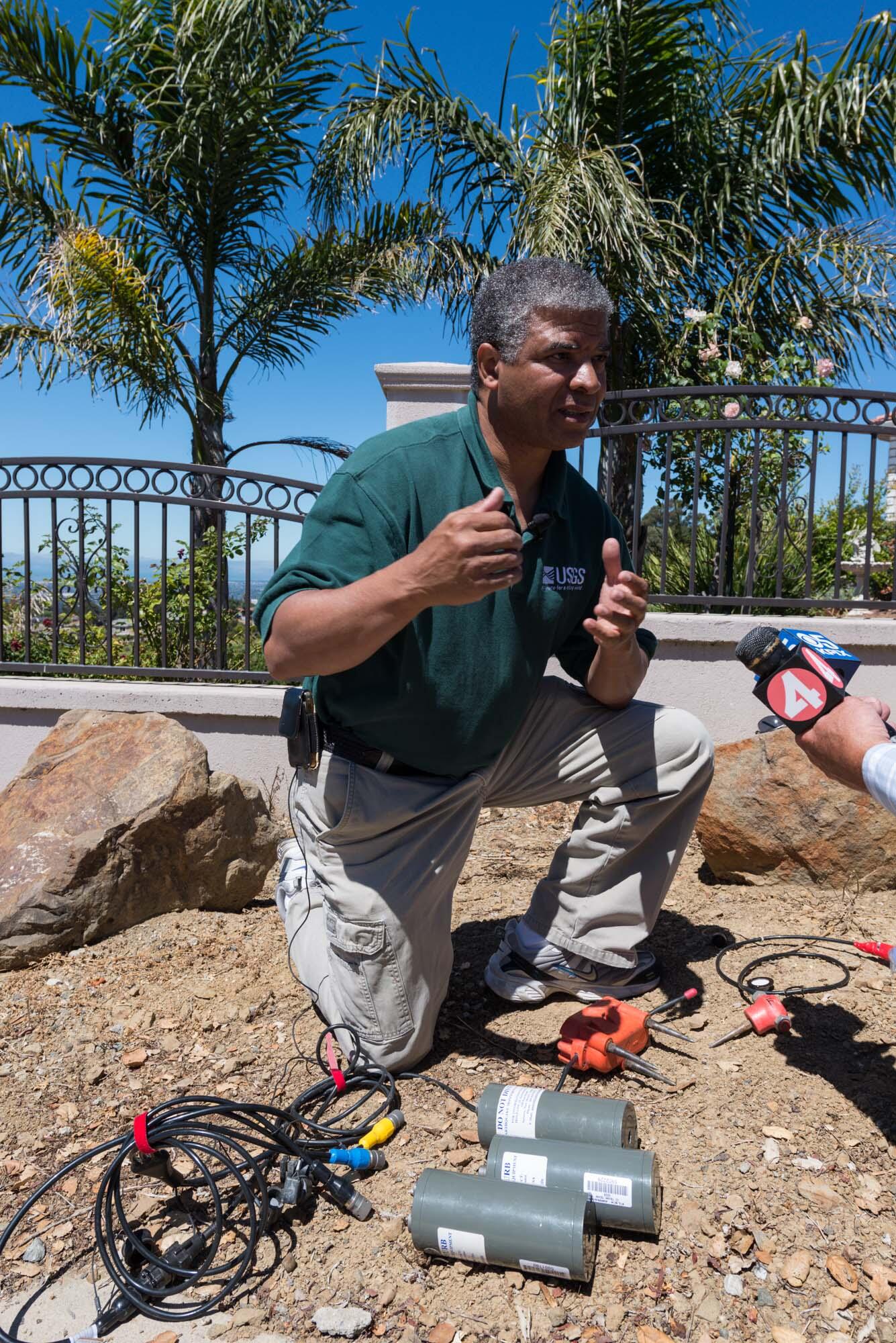 Rufus Catchings addresses the media
