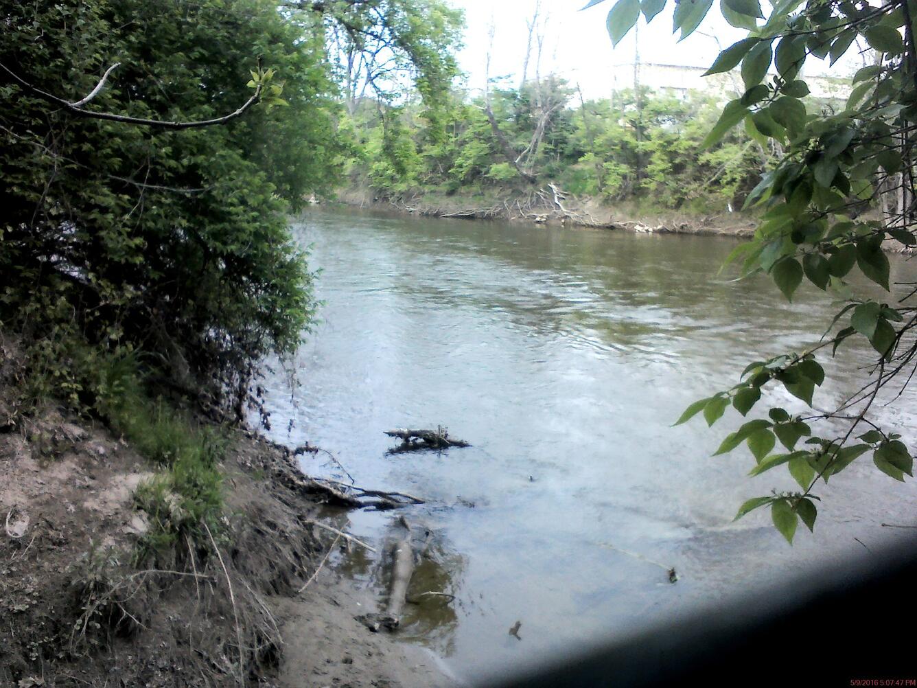 Cuyahoga River at Independence OH - view from edge of river