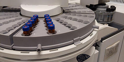 Sample processing tray used in the Eastern Energy and Environmental Laboratory