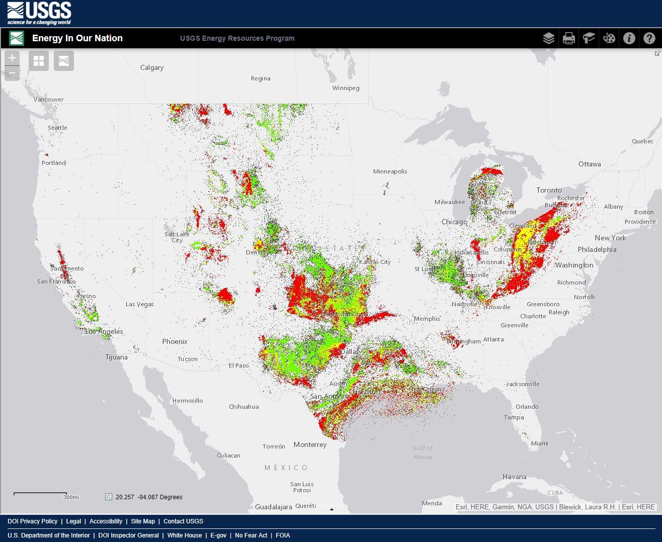 Energy Vision - A mapping application to explore Energy Resources Program content.  This is a screen capture of this application